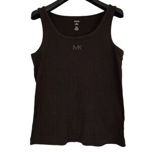 MICHAEL KORS Chocolatge Brown Cotton Ribbed Tank XL
